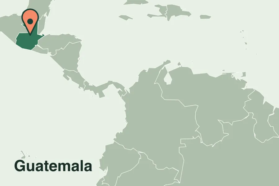 Guatemala highlighted on the Central American isthmus.